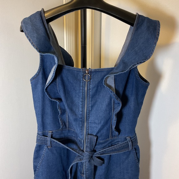 19. Tinseltown Blue Jumpsuit with Wide-Leg Palazzo Style Size Large - Picture 7 of 13